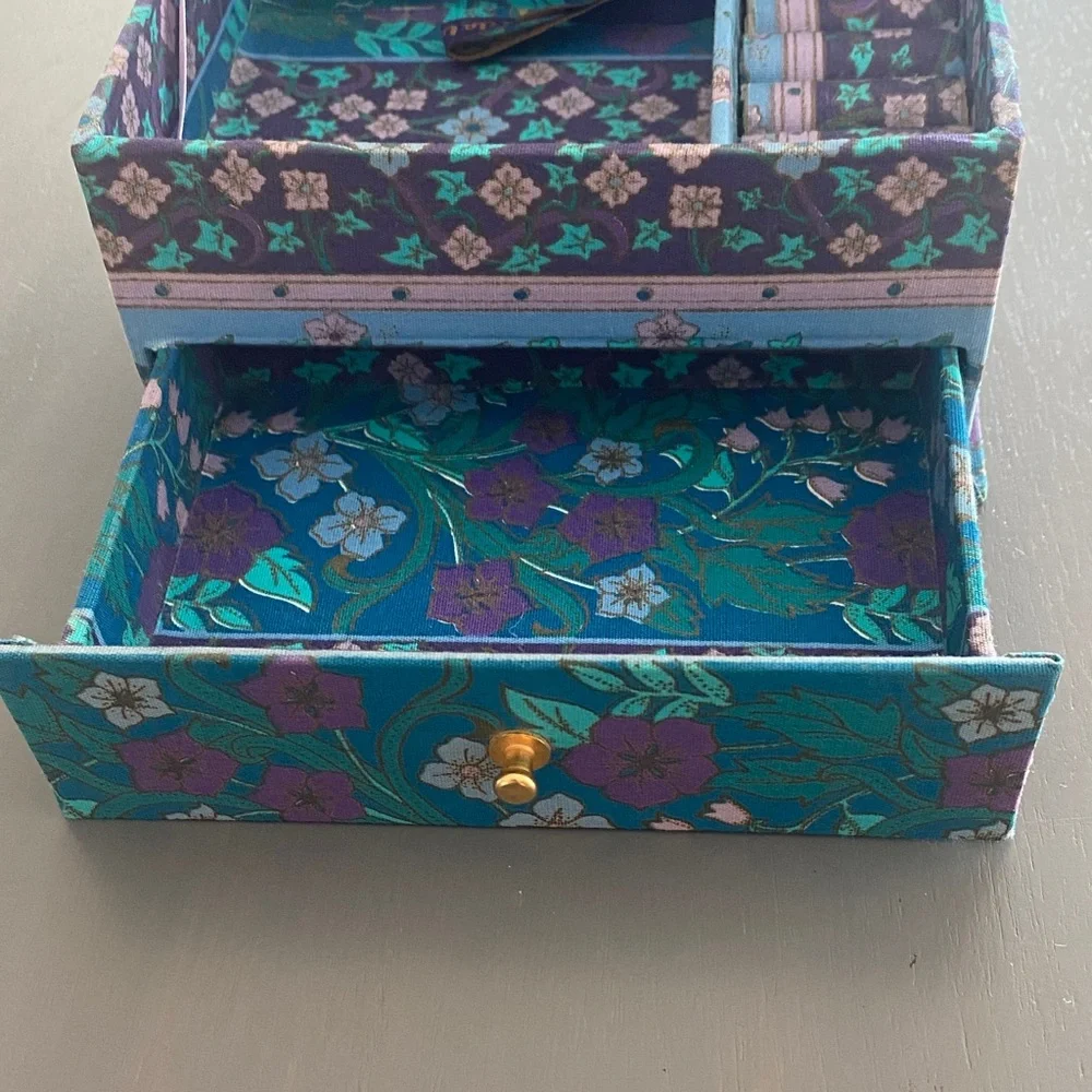 Oscar de la Renta Floral Jewelry Organizer - Purple and Blue